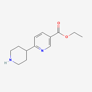 molecular formula C13H18N2O2 B14067343 Ethyl 6-(piperidin-4-YL)nicotinate 