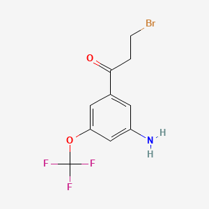 molecular formula C10H9BrF3NO2 B14067377 1-(3-Amino-5-(trifluoromethoxy)phenyl)-3-bromopropan-1-one 