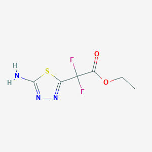 molecular formula C6H7F2N3O2S B14067385 Ethyl 2-(5-amino-1,3,4-thiadiazol-2-yl)-2,2-difluoroacetate 