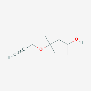 molecular formula C9H16O2 B14067390 4-Methyl-4-[(prop-2-yn-1-yl)oxy]pentan-2-ol CAS No. 102764-92-1