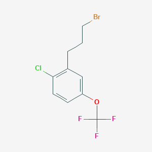 molecular formula C10H9BrClF3O B14067396 1-(3-Bromopropyl)-2-chloro-5-(trifluoromethoxy)benzene 