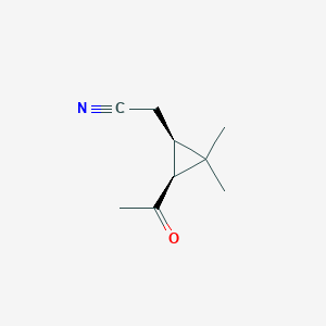 molecular formula C9H13NO B140674 Cyclopropaneacetonitrile, 3-acetyl-2,2-dimethyl-, (1R-cis)-(9CI) CAS No. 144686-75-9