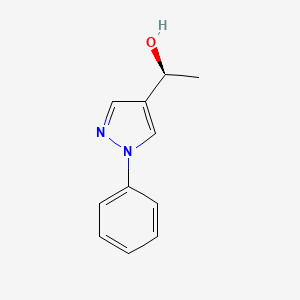 molecular formula C11H12N2O B1406746 (1S)-1-(1-phenyl-1H-pyrazol-4-yl)ethan-1-ol CAS No. 1394051-20-7