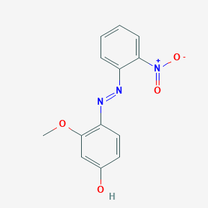 molecular formula C13H11N3O4 B14067527 3-Methoxy-4-[2-(2-nitrophenyl)hydrazinylidene]cyclohexa-2,5-dien-1-one CAS No. 100728-48-1