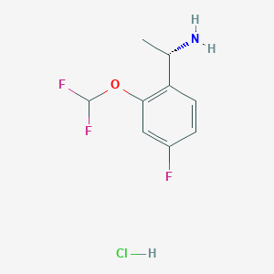 molecular formula C9H11ClF3NO B1406753 (1S)-1-[2-(difluoromethoxy)-4-fluorophenyl]ethan-1-amine hydrochloride CAS No. 1384435-38-4