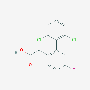 molecular formula C14H9Cl2FO2 B14067545 (2',6'-Dichloro-5-fluoro-biphenyl-2-yl)-acetic acid 