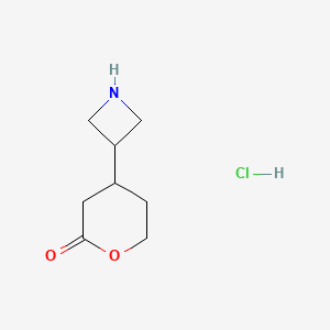 molecular formula C8H14ClNO2 B1406756 4-(Azetidin-3-yl)tetrahydro-2H-pyran-2-one hydrochloride CAS No. 1439818-48-0