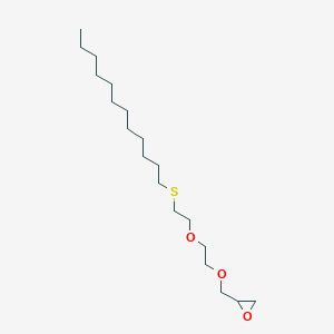 molecular formula C19H38O3S B14067563 2-({2-[2-(Dodecylsulfanyl)ethoxy]ethoxy}methyl)oxirane CAS No. 102013-66-1