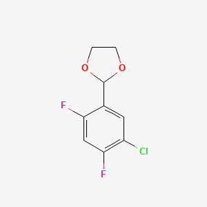 molecular formula C9H7ClF2O2 B14067565 2-(5-Chloro-2,4-difluorophenyl)-1,3-dioxolane 