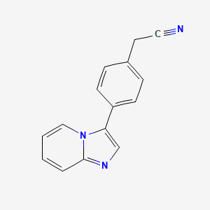 molecular formula C15H11N3 B14067625 2-(4-(Imidazo[1,2-a]pyridin-3-yl)phenyl)acetonitrile 