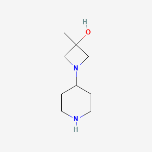 molecular formula C9H18N2O B1406764 3-Methyl-1-(piperidin-4-yl)azetidin-3-ol CAS No. 1439816-95-1