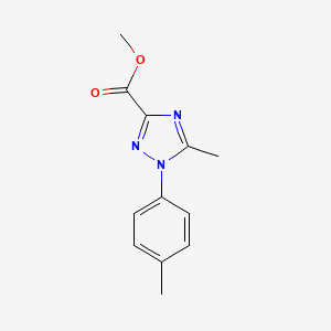 molecular formula C12H13N3O2 B1406765 5-メチル-1-(4-メチルフェニル)-1H-1,2,4-トリアゾール-3-カルボン酸メチル CAS No. 1638612-45-9