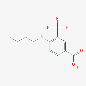 molecular formula C12H13F3O2S B1406766 4-(Butylsulfanyl)-3-(trifluoromethyl)benzoic acid CAS No. 1461705-87-2