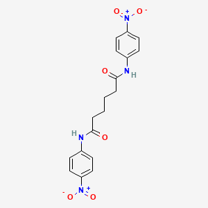 molecular formula C18H18N4O6 B14067669 N,N'-bis(4-nitrophenyl)hexanediamide CAS No. 58824-58-1