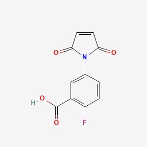 molecular formula C11H6FNO4 B14067679 5-(2,5-Dioxo-2,5-dihydro-1H-pyrrol-1-yl)-2-fluorobenzoic acid 