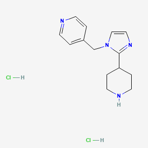 molecular formula C14H20Cl2N4 B1406769 4-[(2-piperidin-4-yl-1H-imidazol-1-yl)methyl]pyridine dihydrochloride CAS No. 1992996-26-5