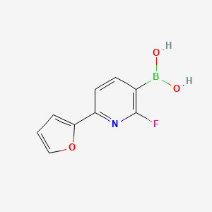 molecular formula C9H7BFNO3 B14067692 (2-Fluoro-6-(furan-2-yl)pyridin-3-yl)boronic acid 