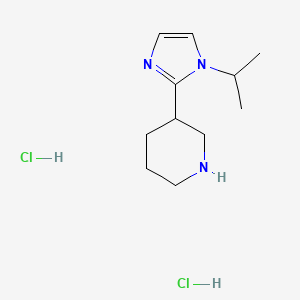 molecular formula C11H21Cl2N3 B1406770 3-(1-isopropyl-1H-imidazol-2-yl)piperidine dihydrochloride CAS No. 1824080-17-2