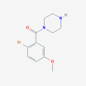 molecular formula C12H15BrN2O2 B14067714 (2-Bromo-5-methoxyphenyl)(piperazin-1-yl)methanone 