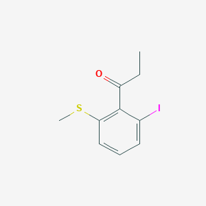 molecular formula C10H11IOS B14067730 1-(2-Iodo-6-(methylthio)phenyl)propan-1-one 