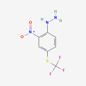 molecular formula C7H6F3N3O2S B14067740 1-(2-Nitro-4-(trifluoromethylthio)phenyl)hydrazine 