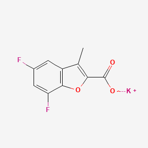 molecular formula C10H5F2KO3 B1406775 5,7-二氟-3-甲基-1-苯并呋喃-2-羧酸钾 CAS No. 1803598-39-1