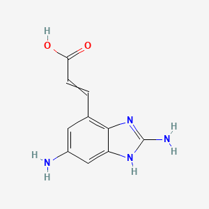 molecular formula C10H10N4O2 B14067757 (E)-3-(2,5-Diamino-1H-benzo[d]imidazol-7-yl)acrylic acid 