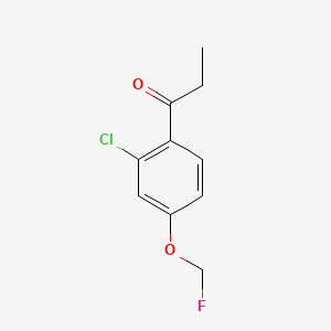 molecular formula C10H10ClFO2 B14067762 1-(2-Chloro-4-(fluoromethoxy)phenyl)propan-1-one 