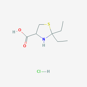 molecular formula C8H16ClNO2S B1406777 2,2-Diethylthiazolidine-4-carboxylic acid hydrochloride CAS No. 2197408-51-6
