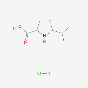 molecular formula C7H14ClNO2S B1406778 2-Isopropyl-1,3-thiazolidine-4-carboxylic acid hydrochloride CAS No. 1910806-09-5