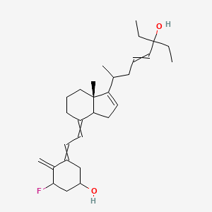 molecular formula C29H43FO2 B14067783 (1R,3E,5S)-3-[(2E)-2-[(3aS,7aS)-1-[(E,2S)-6-ethyl-6-hydroxyoct-4-en-2-yl]-7a-methyl-3a,5,6,7-tetrahydro-3H-inden-4-ylidene]ethylidene]-5-fluoro-4-methylidenecyclohexan-1-ol 