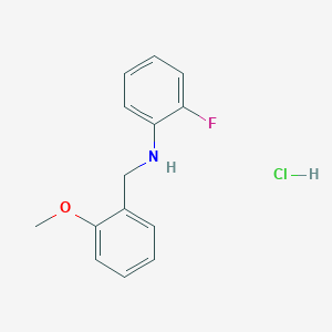 molecular formula C14H15ClFNO B1406779 (2-Fluorophenyl)(2-methoxybenzyl)amine hydrochloride CAS No. 1984136-81-3