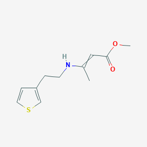 molecular formula C11H15NO2S B14067795 Methyl 3-{[2-(thiophen-3-yl)ethyl]amino}but-2-enoate CAS No. 102233-68-1