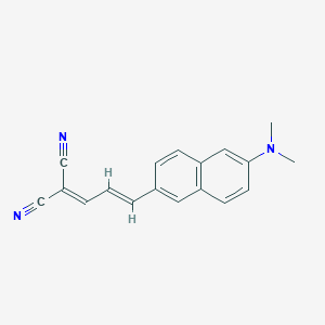 molecular formula C18H15N3 B14067798 (E)-2-(3-(6-(Dimethylamino)naphthalen-2-yl)allylidene)malononitrile 