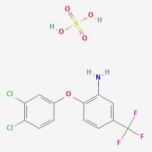 molecular formula C13H10Cl2F3NO5S B1406780 [2-(3,4-Dichlorophenoxy)-5-(trifluoromethyl)phenyl]amine sulfate (salt) CAS No. 1982950-29-7