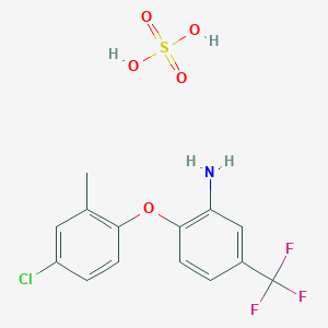 molecular formula C14H13ClF3NO5S B1406781 [2-(4-Chloro-2-methylphenoxy)-5-(trifluoromethyl)phenyl]amine sulfate (salt) CAS No. 1354783-51-9