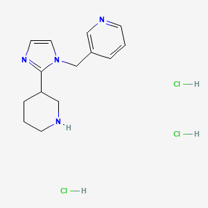 molecular formula C14H21Cl3N4 B1406782 3-[(2-piperidin-3-yl-1H-imidazol-1-yl)methyl]pyridine trihydrochloride CAS No. 1993054-97-9
