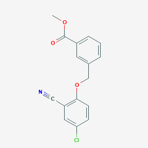 molecular formula C16H12ClNO3 B1406786 Methyl 3-[(4-chloro-2-cyanophenoxy)methyl]benzoate CAS No. 1417569-36-8