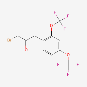 molecular formula C11H7BrF6O3 B14067868 1-(2,4-Bis(trifluoromethoxy)phenyl)-3-bromopropan-2-one 