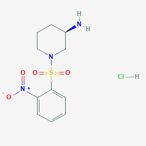 molecular formula C11H16ClN3O4S B14067883 (3R)-1-(2-nitrobenzenesulfonyl)piperidin-3-amine hydrochloride CAS No. 1187927-70-3