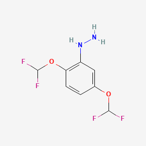 molecular formula C8H8F4N2O2 B14067884 (2,5-Bis(difluoromethoxy)phenyl)hydrazine 