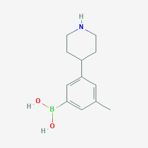 molecular formula C12H18BNO2 B14067980 (3-Methyl-5-(piperidin-4-yl)phenyl)boronic acid 