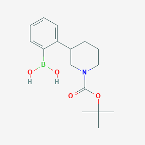 molecular formula C16H24BNO4 B14067992 (2-(1-(tert-Butoxycarbonyl)piperidin-3-yl)phenyl)boronic acid 