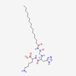 molecular formula C30H54N6O5 B14068014 L-Lysine,N-(1-oxohexadecyl)glycyl-L-histidyl- 