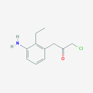 molecular formula C11H14ClNO B14068053 1-(3-Amino-2-ethylphenyl)-3-chloropropan-2-one 