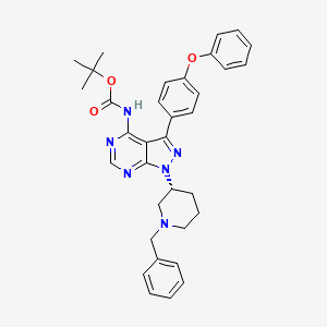 molecular formula C34H36N6O3 B14068117 3-(4-Phenoxyphenyl)-1-[(3R)-1-(phenylmethyl)-3-piperidinyl]-1H-pyrazolo[3,4-d]pyrimidin-4-amine 