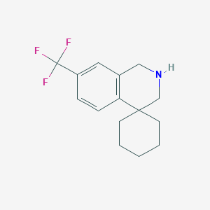 molecular formula C15H18F3N B1406819 7'-(Trifluoromethyl)-2',3'-dihydro-1'h-spiro[cyclohexane-1,4'-isoquinoline] CAS No. 1425335-36-9