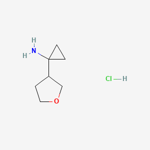 molecular formula C7H14ClNO B1406824 [1-(Tetrahydrofuran-3-yl)cyclopropyl]amine hydrochloride CAS No. 1417568-93-4