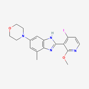 molecular formula C18H19IN4O2 B14068285 2-(4-iodo-2-methoxy-pyridin-3-yl)-4-methyl-6-morpholin-4-yl-1H-benzoimidazole CAS No. 468741-21-1