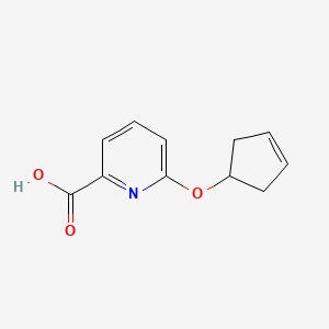 molecular formula C11H11NO3 B1406830 6-(Cyclopent-3-en-1-yloxy)pyridine-2-carboxylic acid CAS No. 1355334-60-9